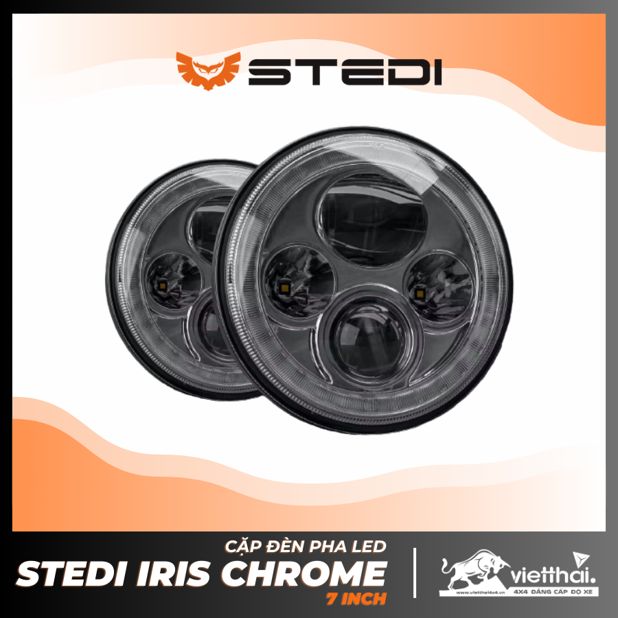 CẶP ĐÈN PHA LED STEDI IRIS CHROME 7 INCH